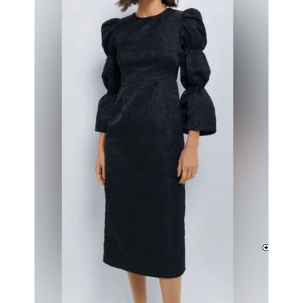 Hyacinth House | Black Goth Coquette Victorian Puff Sleeve Darcy Dress | Sz L